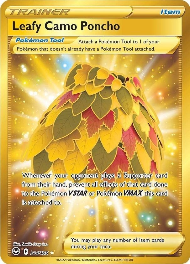 Leafy Camo Poncho - 214/195 - Pokemon Silver Tempest Secret Rare Card NM