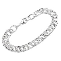 Armband 925 Sterling Silber 22Cm Doppel Panzerkette Weit Damen Armkette Exquisit