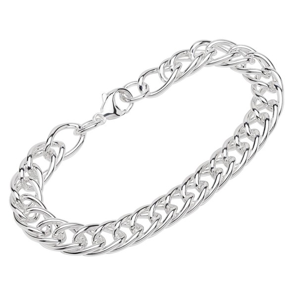 Armband 925 Sterling Silber 22Cm Doppel Panzerkette Weit Damen Armkette Exquisit-image