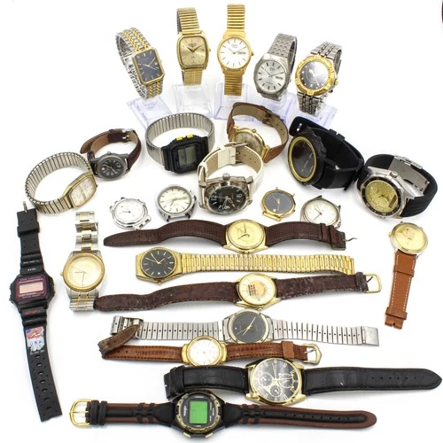 Vintage Timex Black 27-49mm Day Date 5.25-9.25" Men's Watch Lot of 26 #WB4574-1