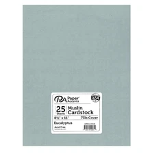 Accent Design Paper Accents Muslin Cardstock 8.5" x 11" Eucalyptus, 73lb