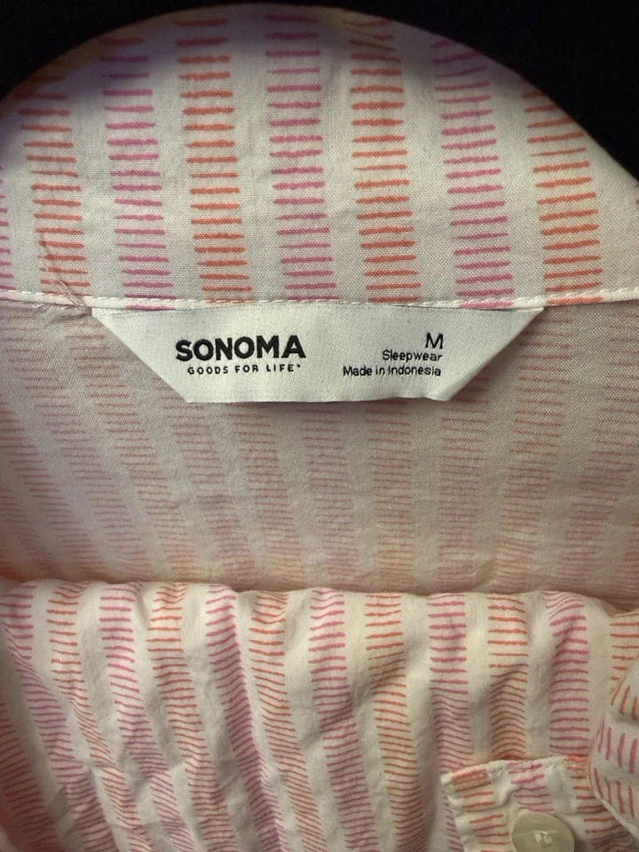 Conjunto de pijín con botones a rayas rosas para mujer Sonoma Foto 3 de 3