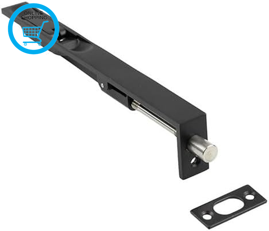 Flush Door Bolt in Matt Black Finish, Concealed Security French Double Door Bolt
