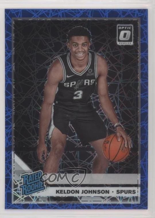 2019 Donruss Optic Rated Blue Velocity Prizm Keldon Johnson #186 Rookie RC 00bf