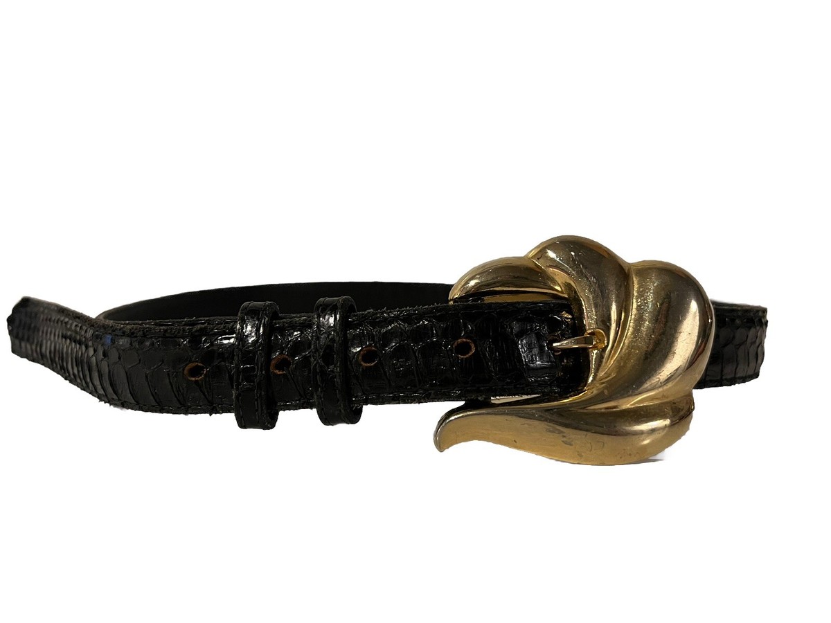 Apple Acc of New York Black Genuine Snakeskin Women