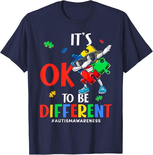 It's OK To Be Different Dabbing Puzzle Autism Awareness Kids T-Shirt Hoodie - Picture 7 of 18