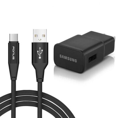FAST HOME CHARGER TYPE-C 6FT USB CABLE QUICK POWER ADAPTER for PHONES & TABLETS