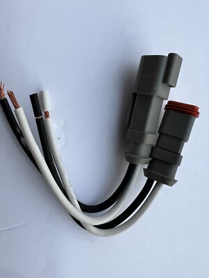 12 AWG Grey Assembled Deutsch 2 Pin waterproof connector 6'' wire-black E008