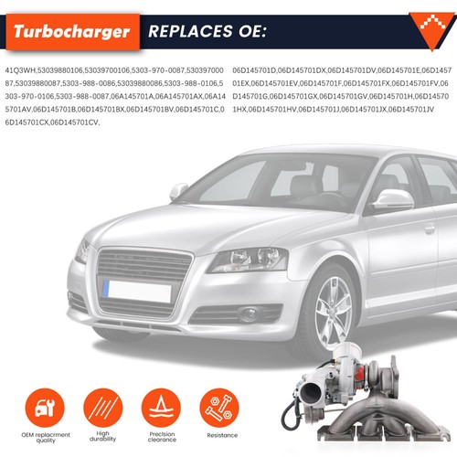 Turbo Turbocharger for Audi A4 2.0T B7 SPOILER BWE BWT K03 2005 2007 2008 2009 - Picture 6 of 18