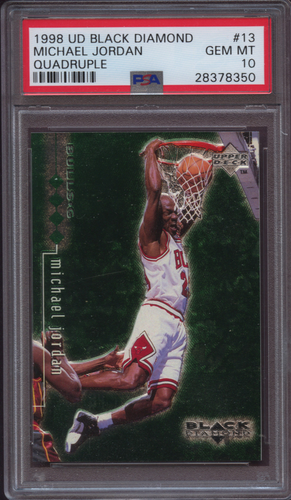 1998 Upper Deck Black Diamond 13 Michael Jordan Quadruple PSA 10 Gem Mint #150