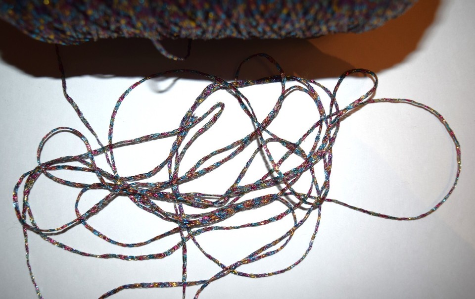 Heavy Multi 2mm Zari Lurex rope yarn, metallic thread Unique yarn 100 ...