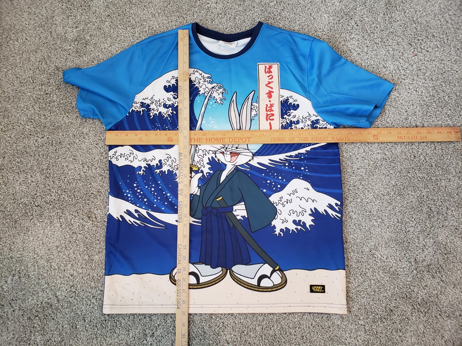 Bugs Bunny Japanese Samurai Looney Tunes Blue Polyest… Gem