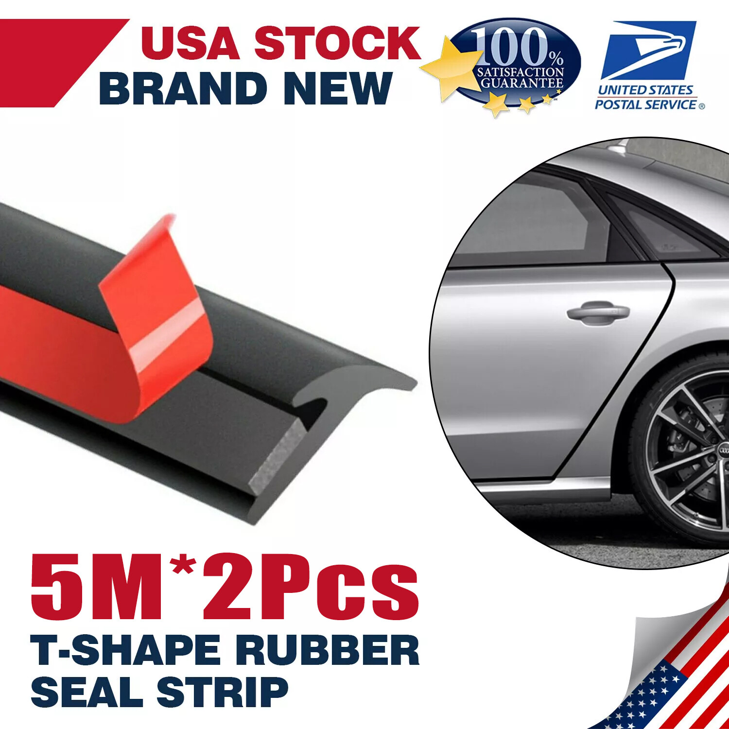 Rubber Seal Strip Decoration Car Parts Door Machine Push-On Pinch Weld Trim 10M