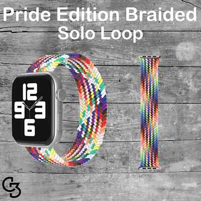 Apple Watch Strap 44mm Pride Edition Braided Solo Loop Size