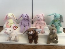 TY BEANIE BABY BUNNIES EASTER RARE 7 LOT