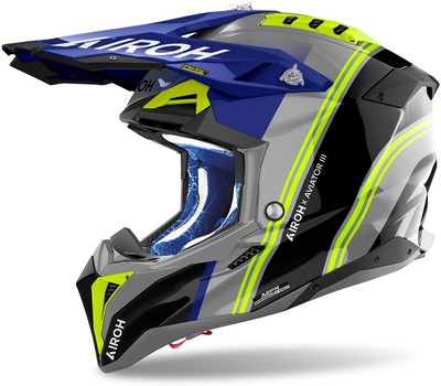 Airoh Crosshelm Helmet Aviator 3 Hima Blue Gloss 57-25001