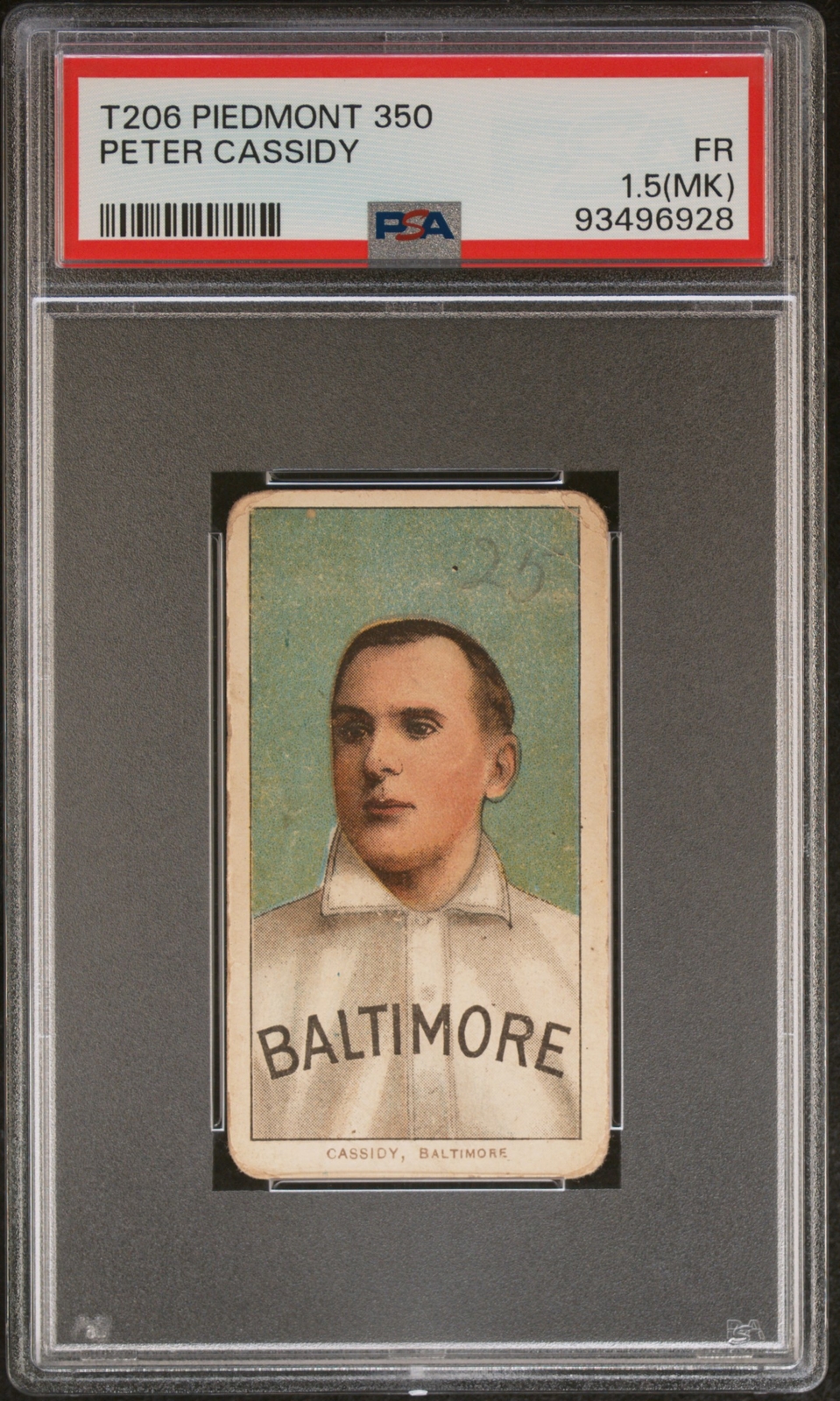 PSA 1.5 Peter Cassidy Tobacco Card # 1909-11 T206 Piedmont 350 93496928