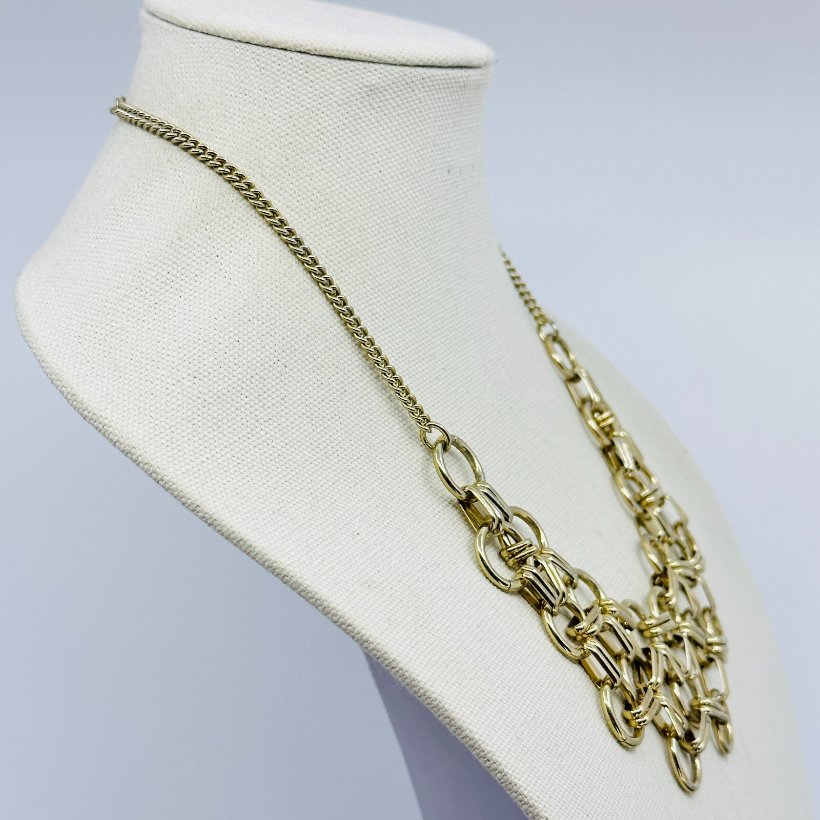 Talbots Statements Necklace Interlocking Rings Me… - image 3