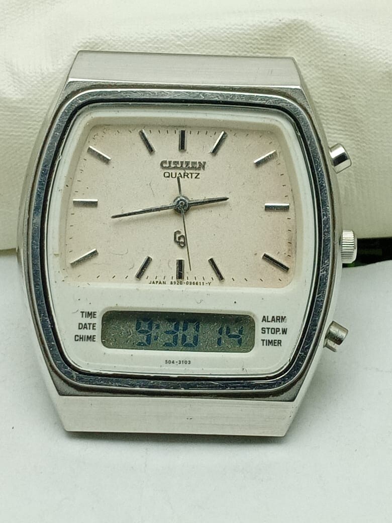 Citizen 4-082362Y Quartz Ana/Digi Vintage Men's Watch For Parts