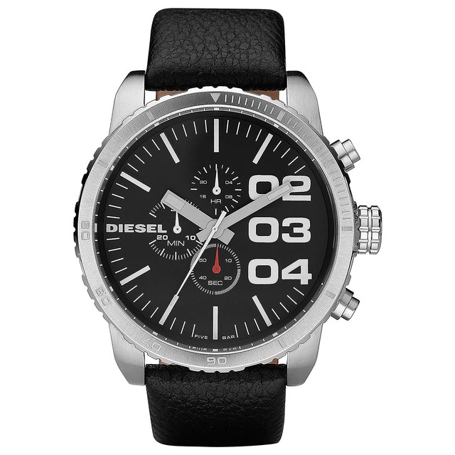 Diesel Men`s Double Down 51 Multifunction Black Leather Watch DZ4208 - Diesel  watch - 698615070350 | Fash Brands