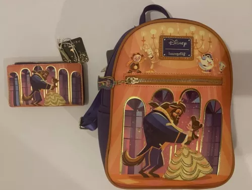 Loungefly Disney Beauty & the Beast (Belle) Chibi Ballroom Backpack & Wallet NWT