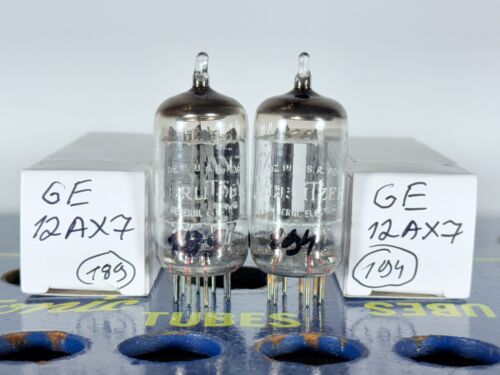 Matched Pair GE ECC83 12AX7 Label Wurlitzer Tested Good Balanced Tube