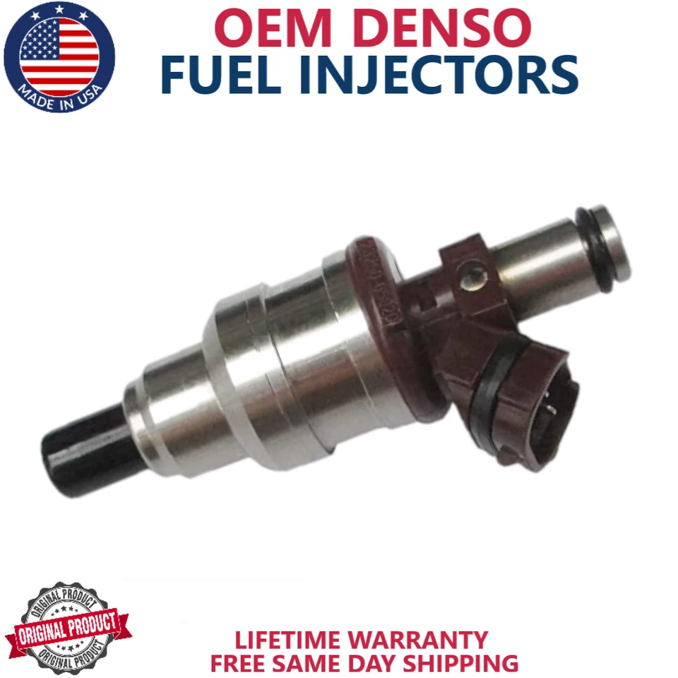 Inyectores de combustible x6 OEM DENSO 4 orificios actualización para Toyota T100 1993 1994 3,0 L V6 Foto 2 de 4