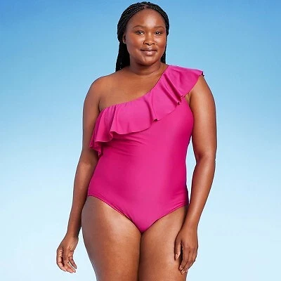 Ruffle one piece swimsuit plus sale size