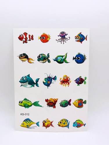 4pcs GLITTER Kids Cartoon Temporary Tattoo art stickers Waterproof Body/face - Picture 29 of 55