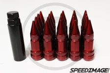 *BLEMISHED* Z RACING RED SPIKE 77MM STEEL 14X1.5MM 20PC SET EXTENDED LUG NUTS