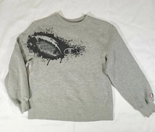 Champion Boys Football Sweatshirt Gray Logo Pullover Kids Medium Youth Bonus Toy