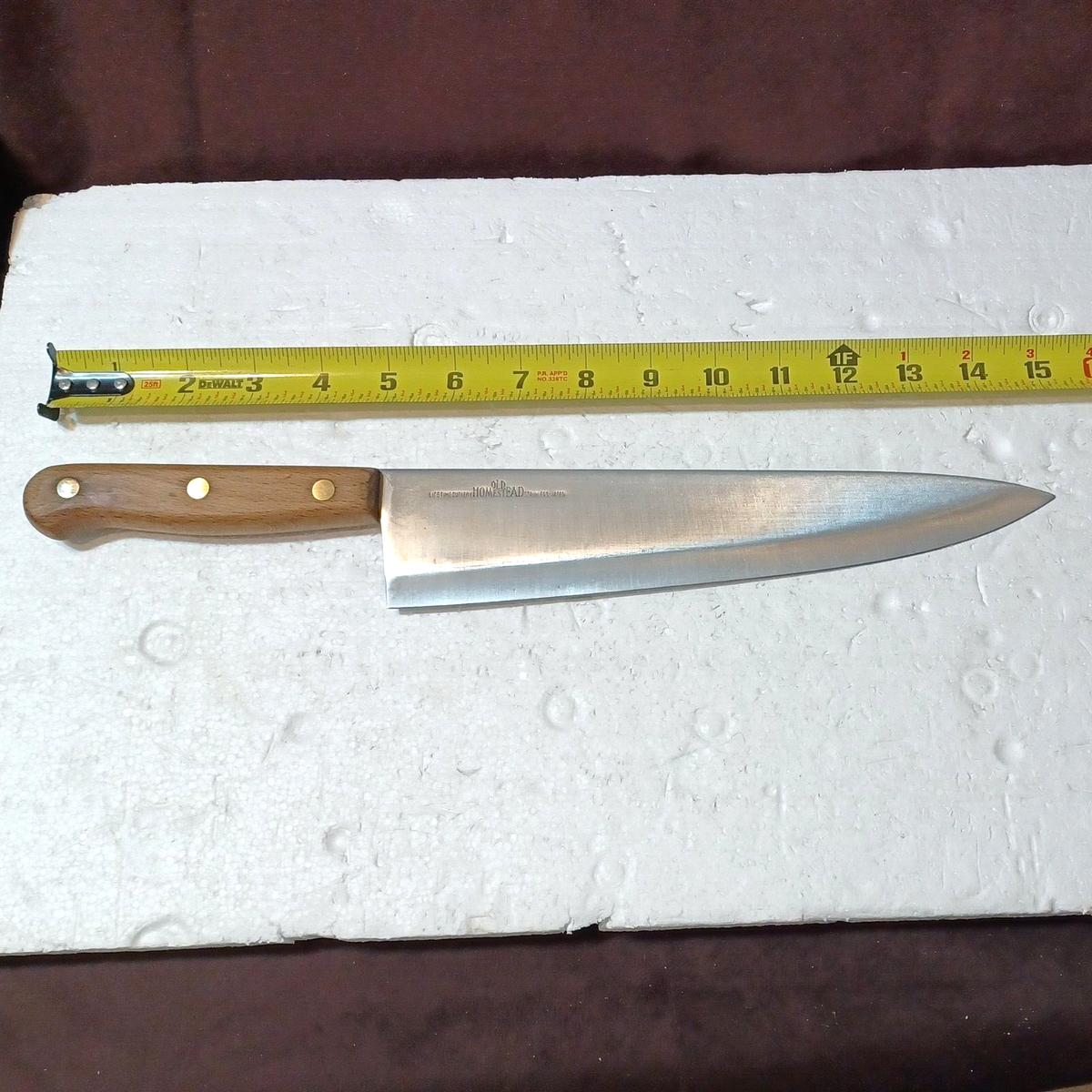 Vintage Old Homestead Stainless 10 Chef Knife, With Wood Handle F