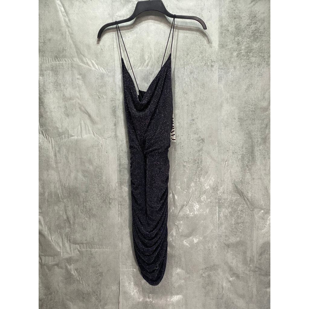 ALMOST FAMOUS Junior's Black Metallic Cowelneck Bodycon Pullover Mini Dress  SZ L | eBay