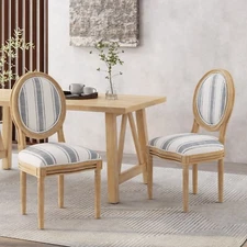 Lariya French Country Fabric Dining Chairs