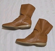 VINTAGE LEATHER ZODIAC BOOTS Size 37/7 USA MADE CAMEL