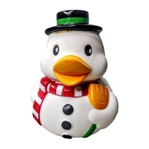 Infantino Holiday Christmas Snowman Rubber Duck Duckie Ducky Figure Bath Tub Toy