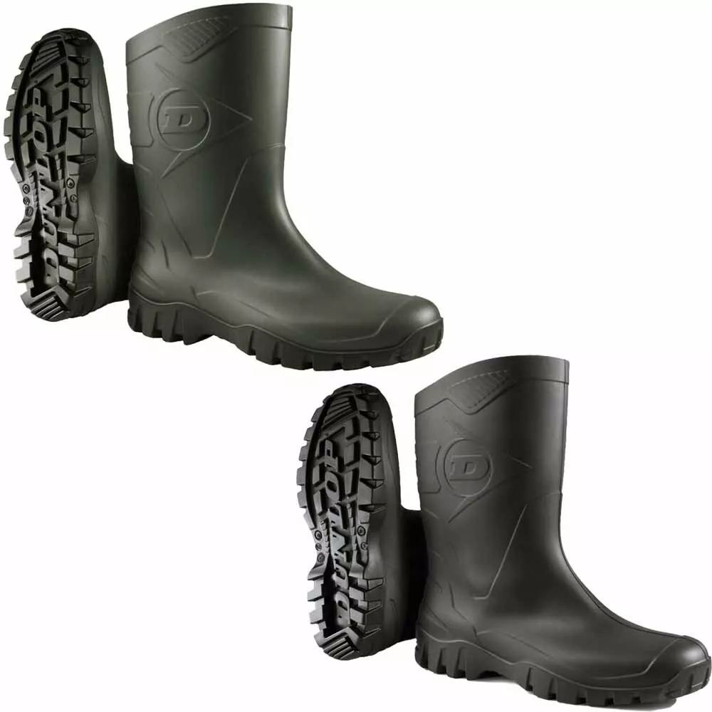 MENS WATERPROOF DUNLOP WELLINGTON WORK GARDENING FARM SHORT ANKLE BOOTS WELLIES