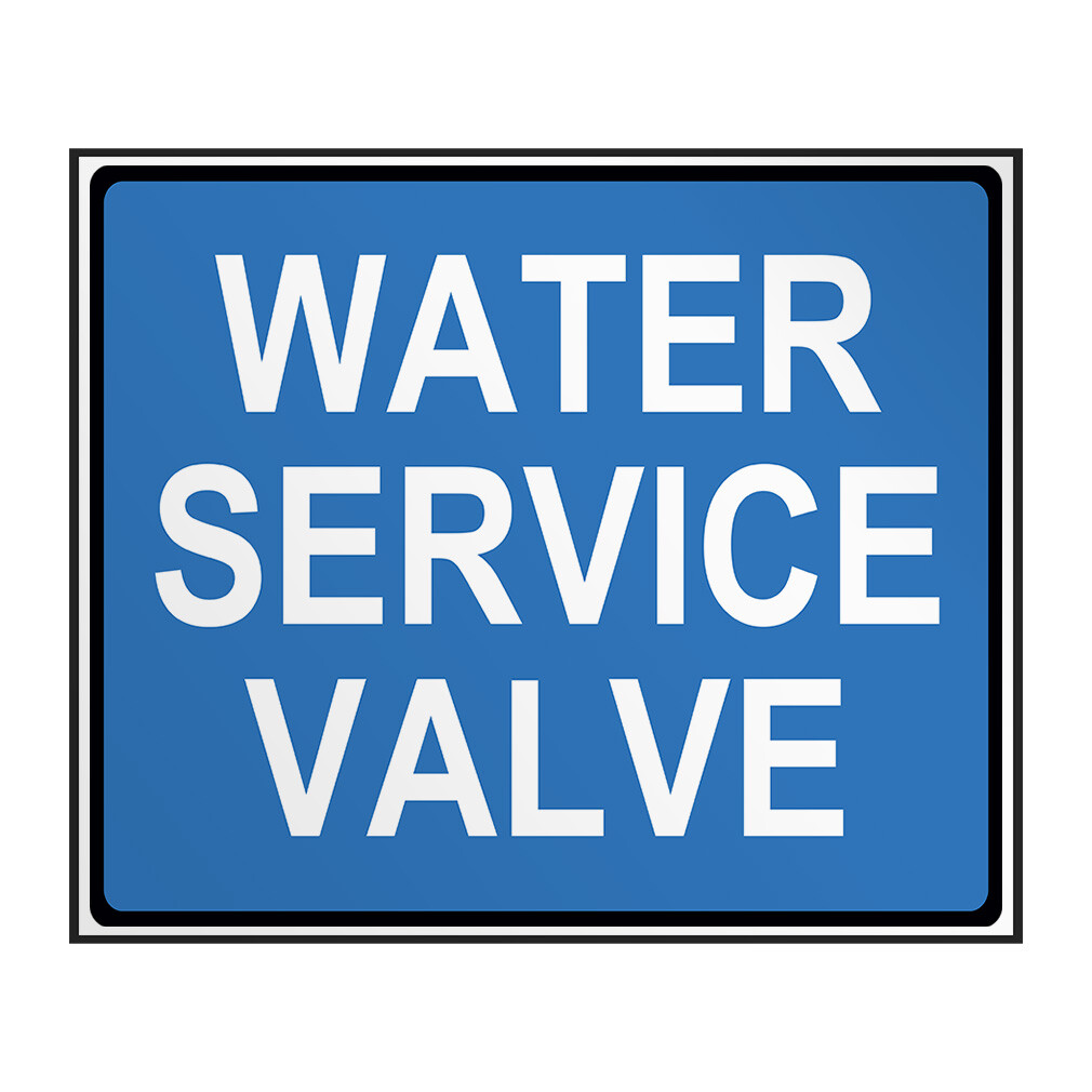 Industrial Decals Horizontal Vinyl Stickers Water Service Valve Sign Facility