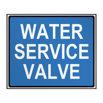 Industrial Decals Horizontal Vinyl Stickers Water Service Valve Sign Facility