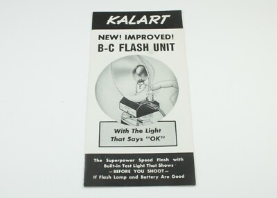 U202353 Kalart B-C Flash Unit Brochure Original Instruction Pamphlet ...