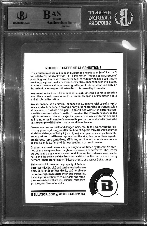 Benson Henderson & Patricio Pitbull Freire Signed Bellator 160 Pass BAS COA UFC - Image 4 of 4