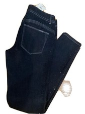 NWT Cache Jeans Womens 4 Straight Leg Blue Embellished Rhinestones Denim Pants