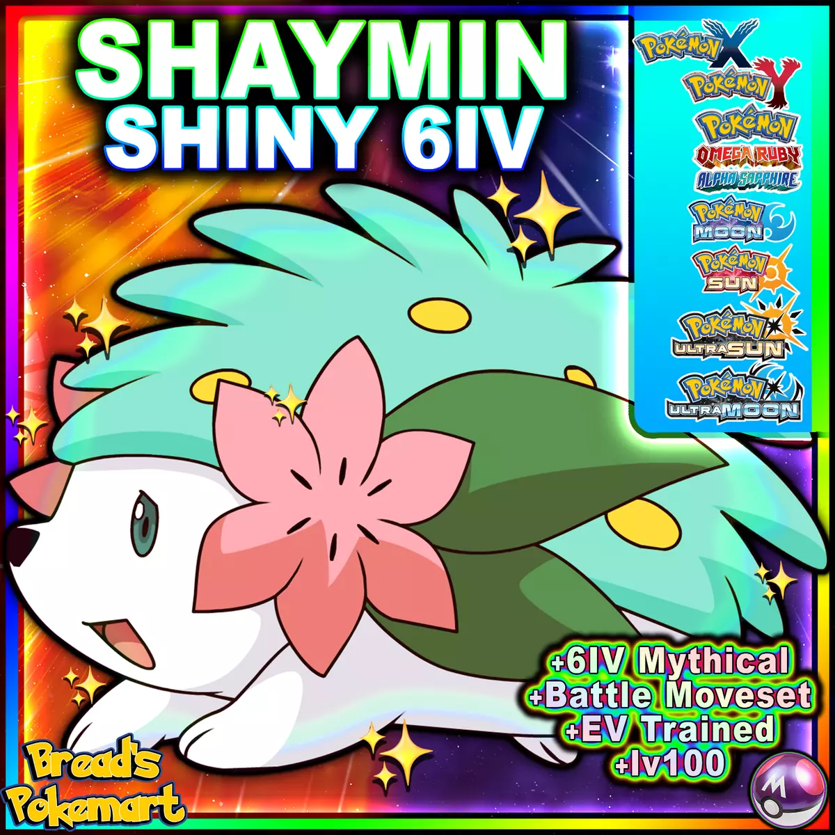 ✨ SHINY 6IV SHAYMIN ✨ Pokemon XY ORAS + Ultra Sun and Moon 3DS - Event  Mythical