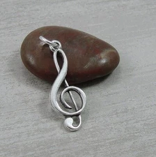 925 Sterling Silver Treble Clef Charm - Music Note Charm - Music Teacher Gift