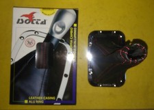 Soufflet de levier de vitesse cuir noir et cadre alu ISOTTA pour FIAT 500