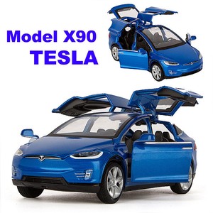 Details About Tesla Model X 90d Suv Diecast Model Car Soundlight Pull Back Toy Blue 132