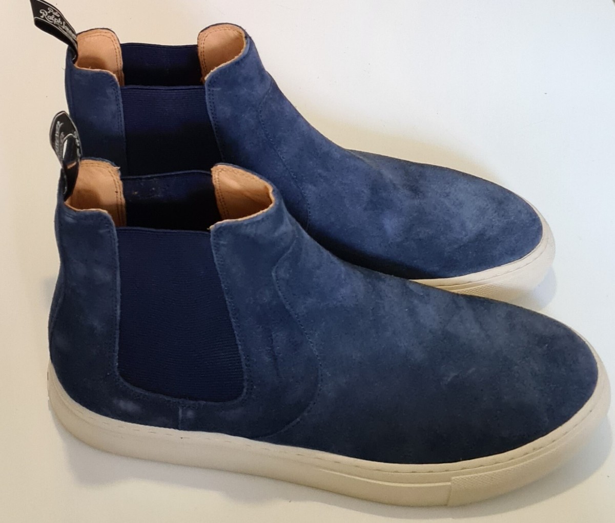 Polo Ralph Lauren Jermain IICH Sneaker Blue Suede Chelsea Boot Polo Ralph Lauren Leather Upper Blue Boots for Men for Sale  main image 2