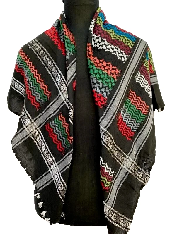 Bufanda Arafat Original Palestina Keffiyeh Shemagh Árabe Hatta 100% Algodón Desierto Foto 4 de 4