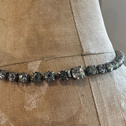 Vintage Silver Tone Rhinestone Choker Tennis Necklace - Picture 4 of 7