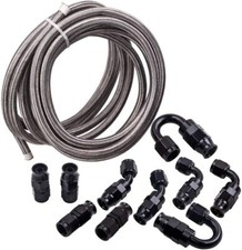16ft 38 Fitting Stainless Steel Nylon Braided Cpe Oil 6an Fuel Hose Line Kit